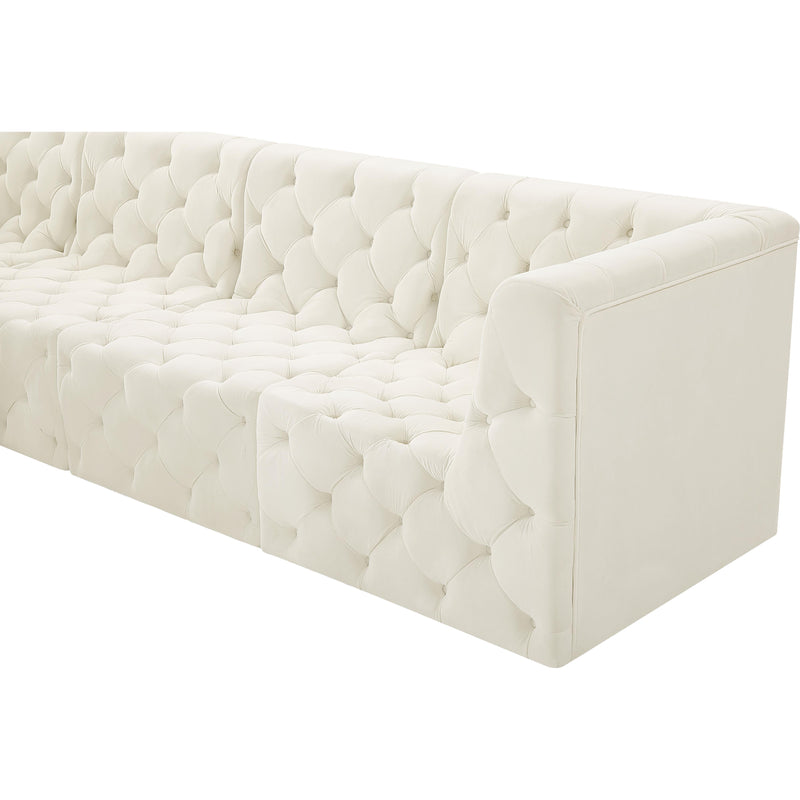 Meridian Tuft Cream Velvet Modular Sectional IMAGE 8