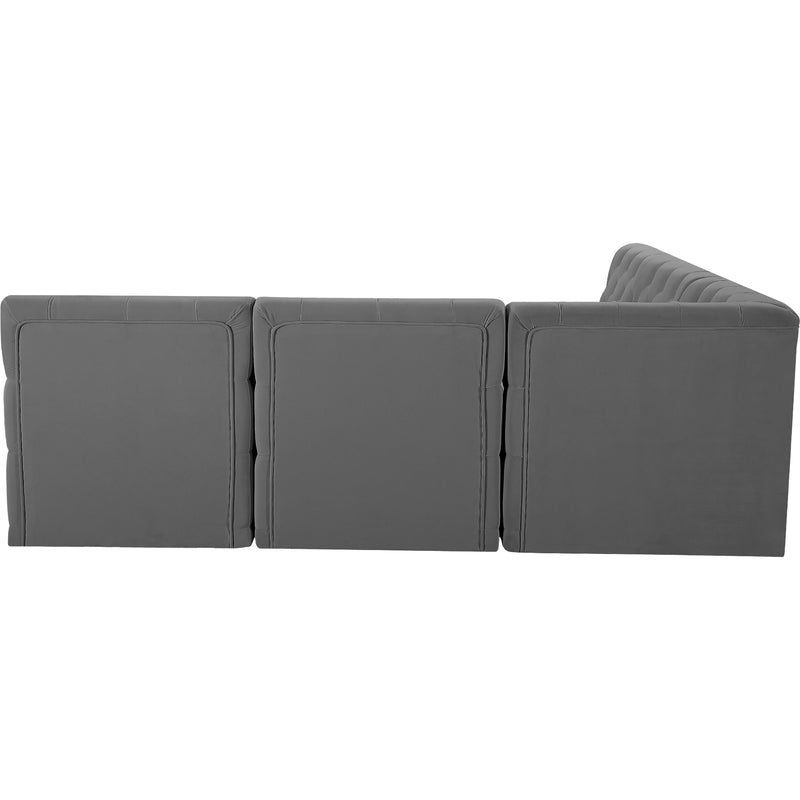 Diamond Modern Furniture Meridian Tuft Fabric Sectional 680Grey-Sec5B IMAGE 3