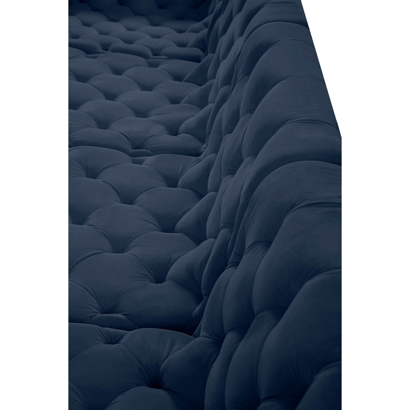 Meridian Tuft Navy Velvet Modular Sectional IMAGE 11