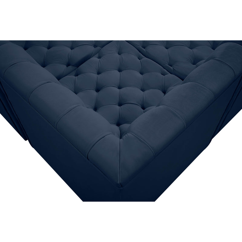 Meridian Tuft Navy Velvet Modular Sectional IMAGE 12