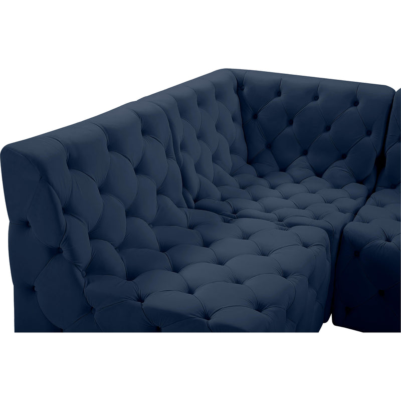 Meridian Tuft Navy Velvet Modular Sectional IMAGE 13