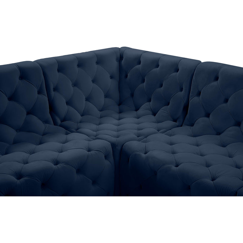 Meridian Tuft Navy Velvet Modular Sectional IMAGE 14