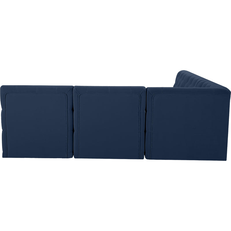 Meridian Tuft Navy Velvet Modular Sectional IMAGE 3