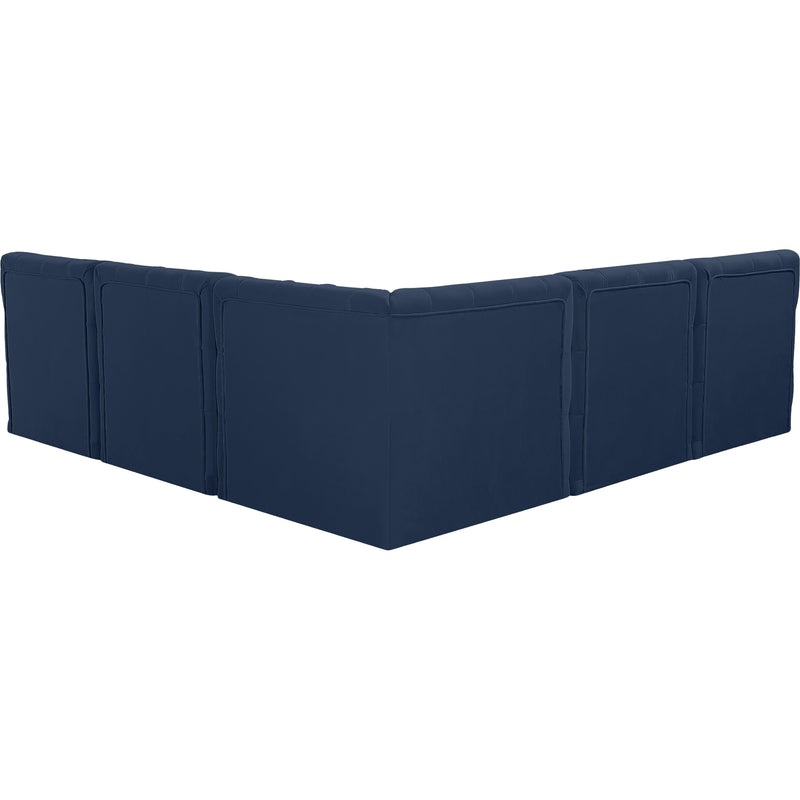 Meridian Tuft Navy Velvet Modular Sectional IMAGE 4