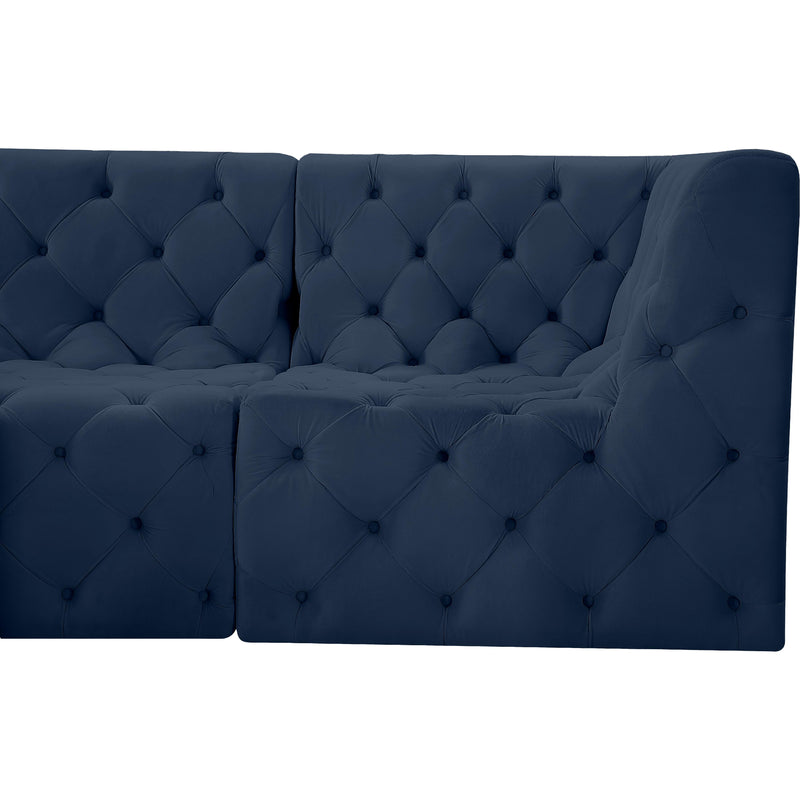 Meridian Tuft Navy Velvet Modular Sectional IMAGE 7