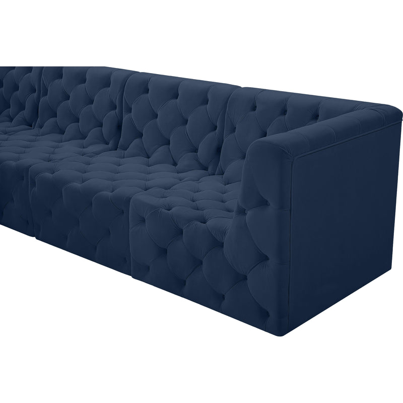 Meridian Tuft Navy Velvet Modular Sectional IMAGE 8