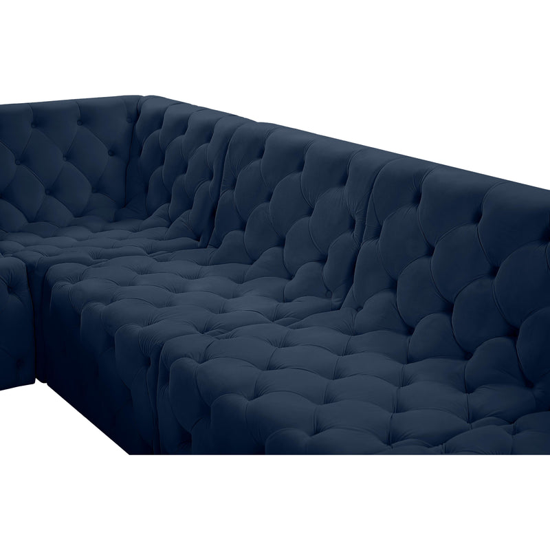 Meridian Tuft Navy Velvet Modular Sectional IMAGE 16