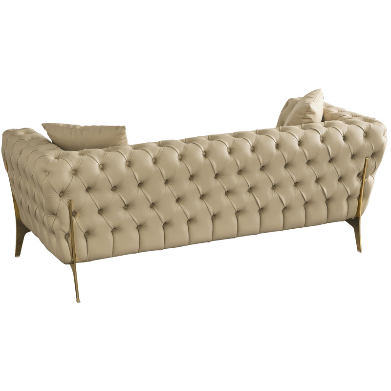 Meridian Aurora Beige Vegan Leather Loveseat IMAGE 3