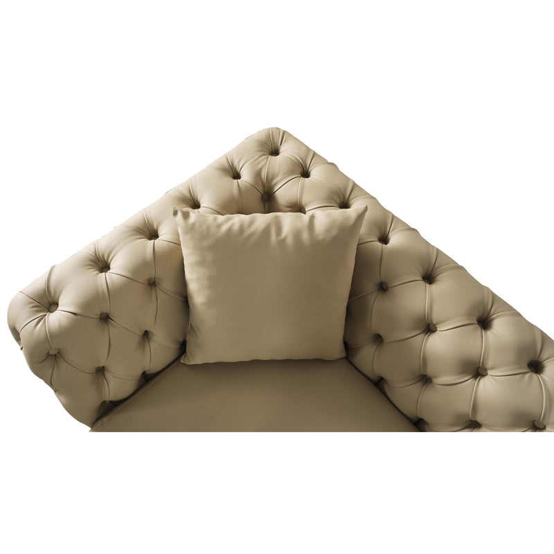 Meridian Aurora Beige Vegan Leather Loveseat IMAGE 7