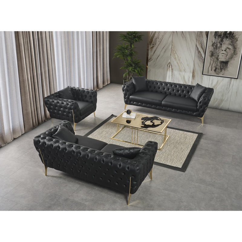 Meridian Aurora Black Vegan Leather Loveseat IMAGE 10