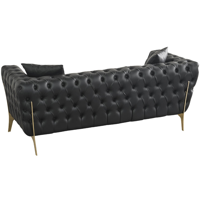 Meridian Aurora Black Vegan Leather Loveseat IMAGE 3