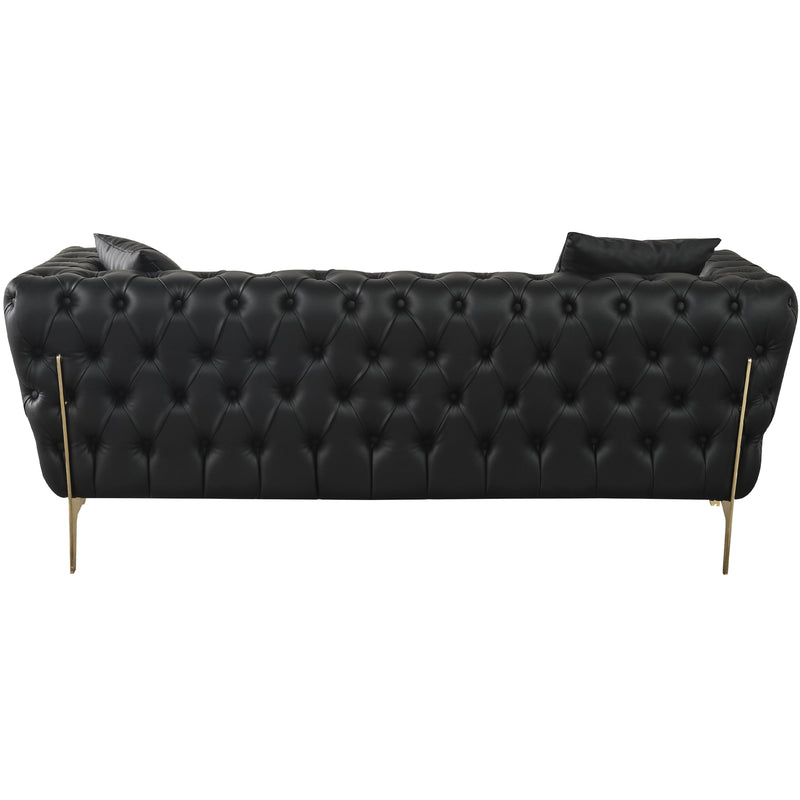 Meridian Aurora Black Vegan Leather Loveseat IMAGE 4