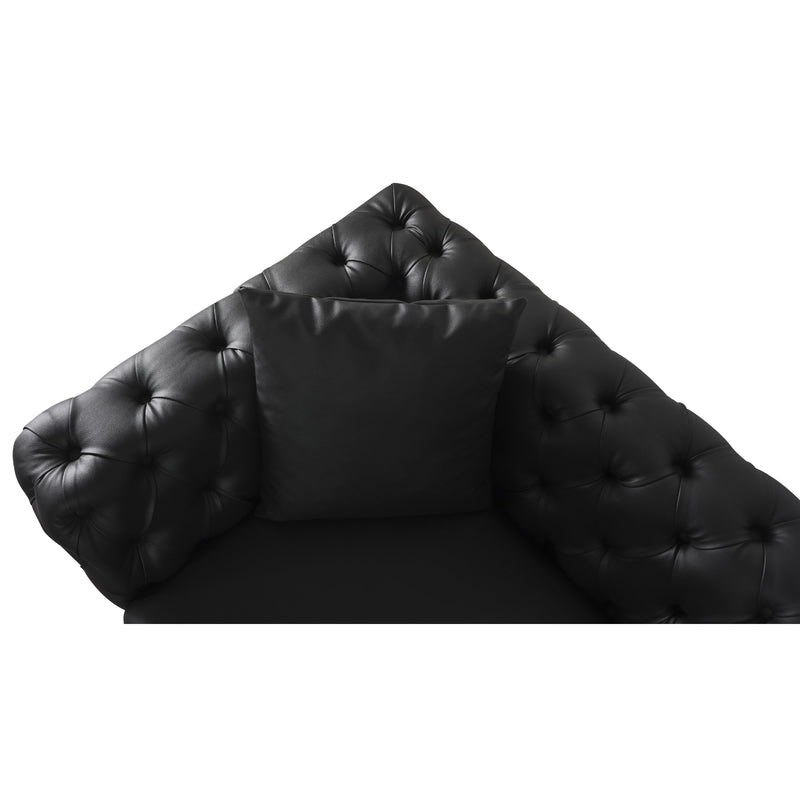 Meridian Aurora Black Vegan Leather Loveseat IMAGE 7