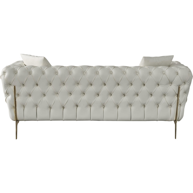 Meridian Aurora Cream Vegan Leather Loveseat IMAGE 4