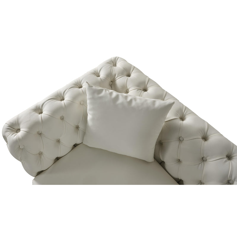 Meridian Aurora Cream Vegan Leather Loveseat IMAGE 7