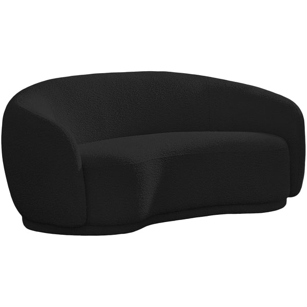 Meridian Hyde Black Boucle Fabric Loveseat IMAGE 1