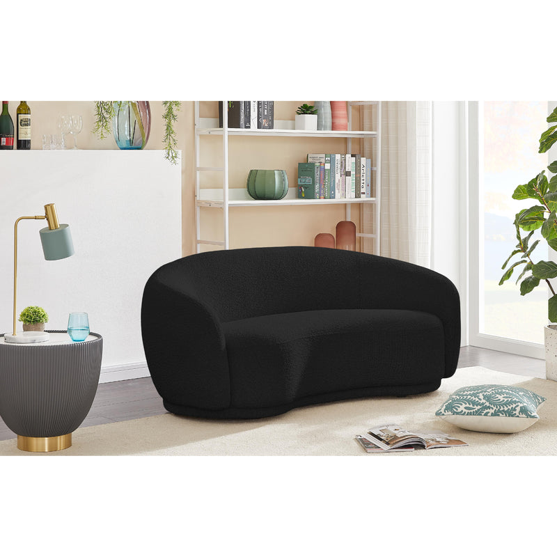 Meridian Hyde Black Boucle Fabric Loveseat IMAGE 2