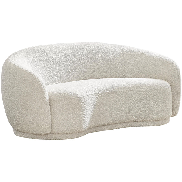 Meridian Hyde Cream Boucle Fabric Loveseat IMAGE 1