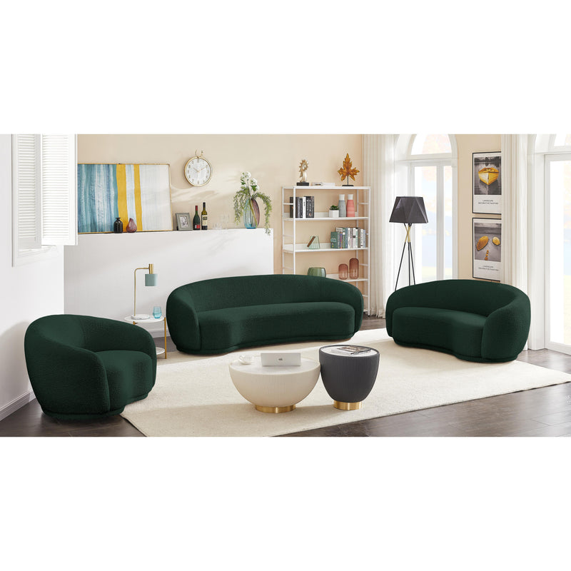 Meridian Hyde Green Boucle Fabric Loveseat IMAGE 13