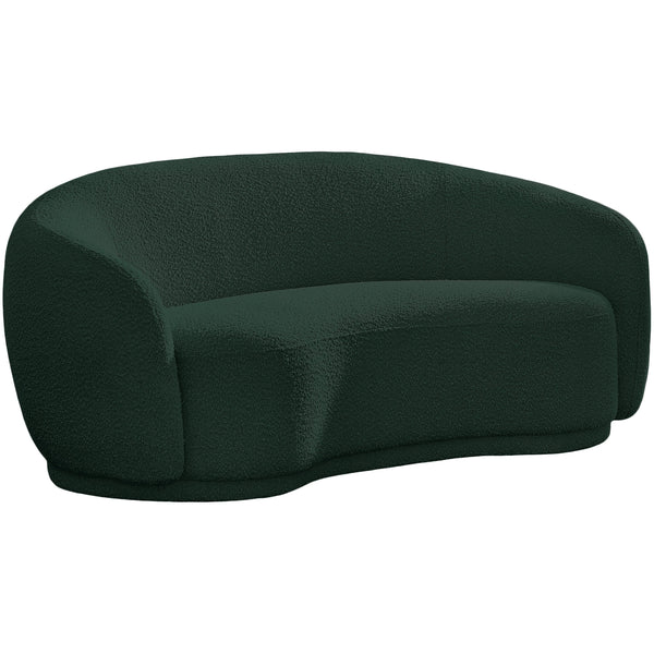 Meridian Hyde Green Boucle Fabric Loveseat IMAGE 1