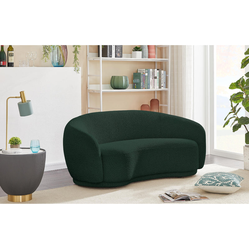 Meridian Hyde Green Boucle Fabric Loveseat IMAGE 2