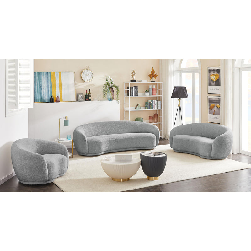 Meridian Hyde Grey Boucle Fabric Loveseat IMAGE 13