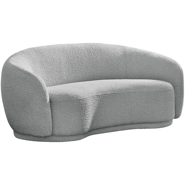 Meridian Hyde Grey Boucle Fabric Loveseat IMAGE 1