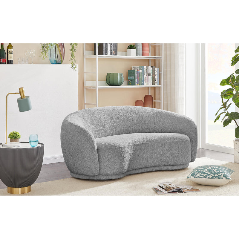 Meridian Hyde Grey Boucle Fabric Loveseat IMAGE 2