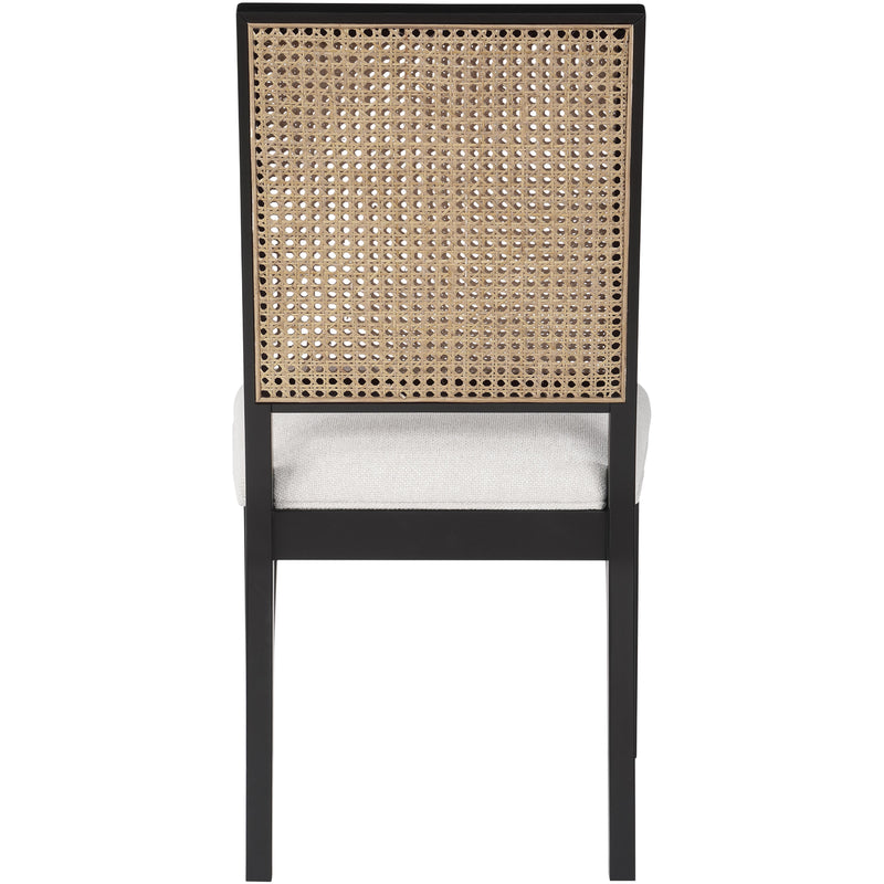 Meridian Butterfly Cream Linen Textured Fabric Dining Chair IMAGE 2