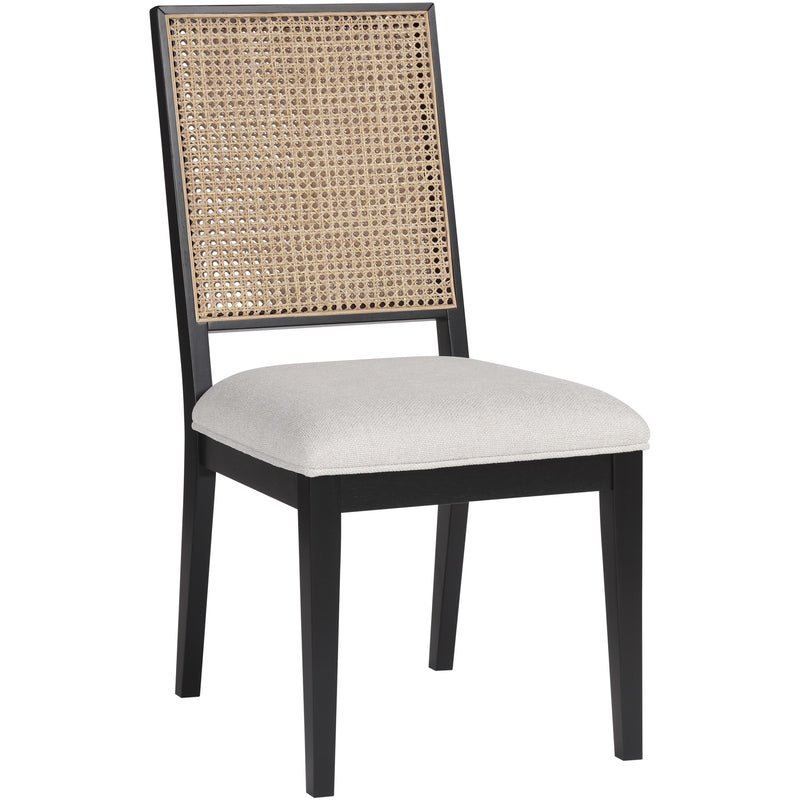 Meridian Butterfly Cream Linen Textured Fabric Dining Chair IMAGE 3