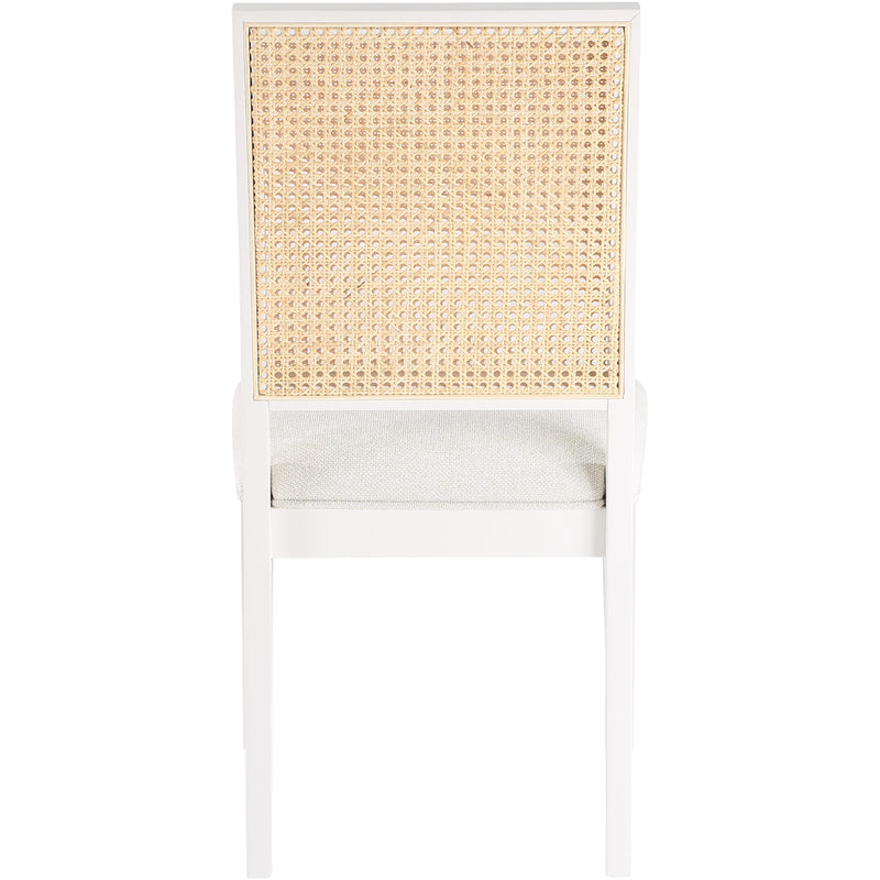 Meridian Butterfly Cream Linen Textured Fabric Dining Chair IMAGE 2