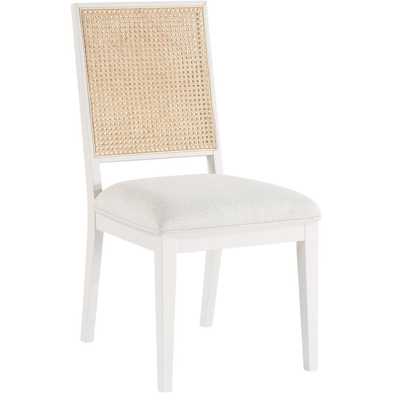 Meridian Butterfly Cream Linen Textured Fabric Dining Chair IMAGE 3