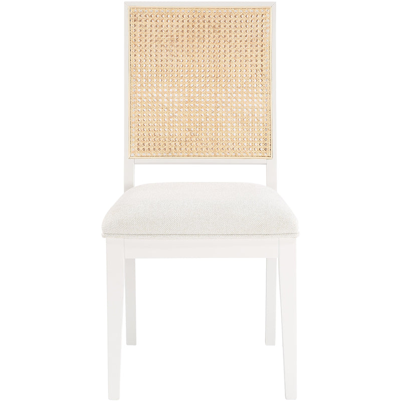 Meridian Butterfly Cream Linen Textured Fabric Dining Chair IMAGE 4