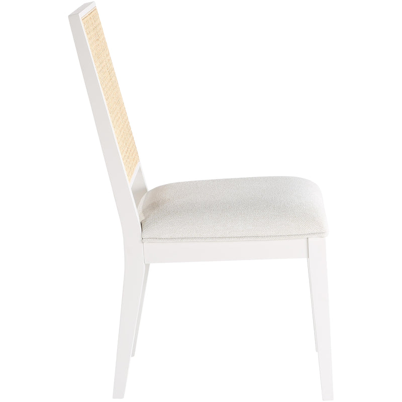 Meridian Butterfly Cream Linen Textured Fabric Dining Chair IMAGE 5