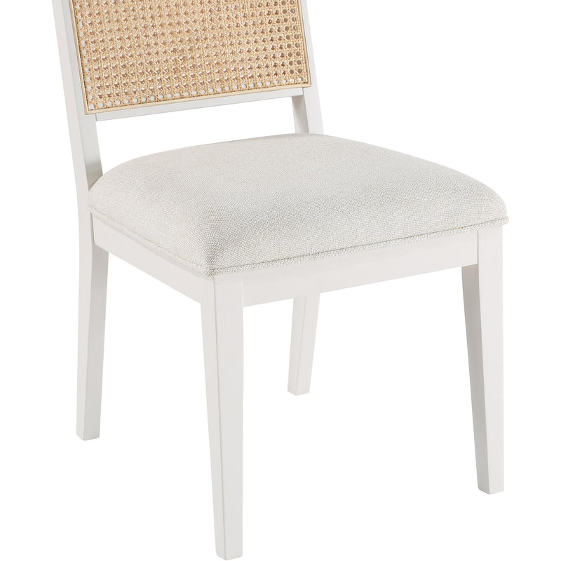 Meridian Butterfly Cream Linen Textured Fabric Dining Chair IMAGE 6