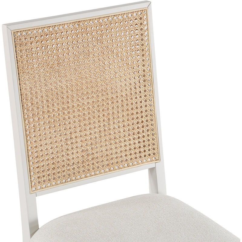 Meridian Butterfly Cream Linen Textured Fabric Dining Chair IMAGE 7