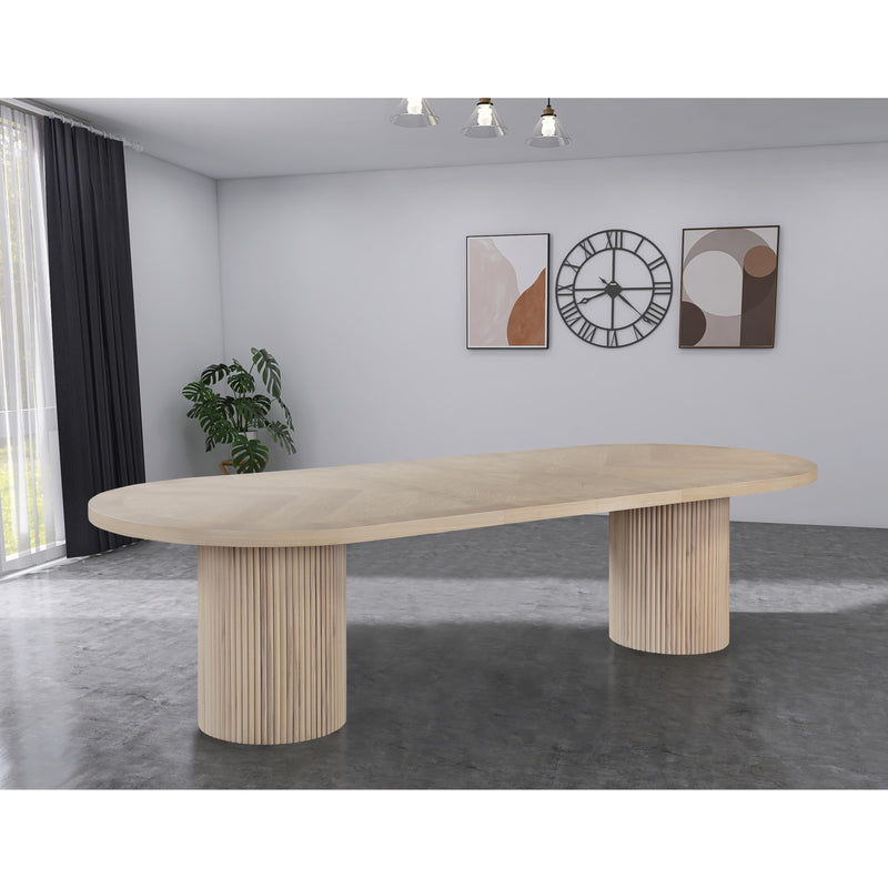 Meridian Belinda Natural White Oak Finish Dining Table (3 Boxes) IMAGE 2