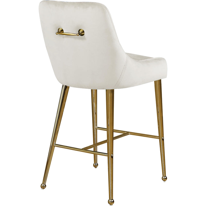 Meridian Owen Cream Velvet Stool IMAGE 2