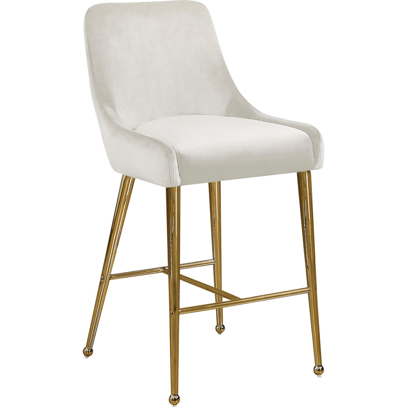 Meridian Owen Cream Velvet Stool IMAGE 3