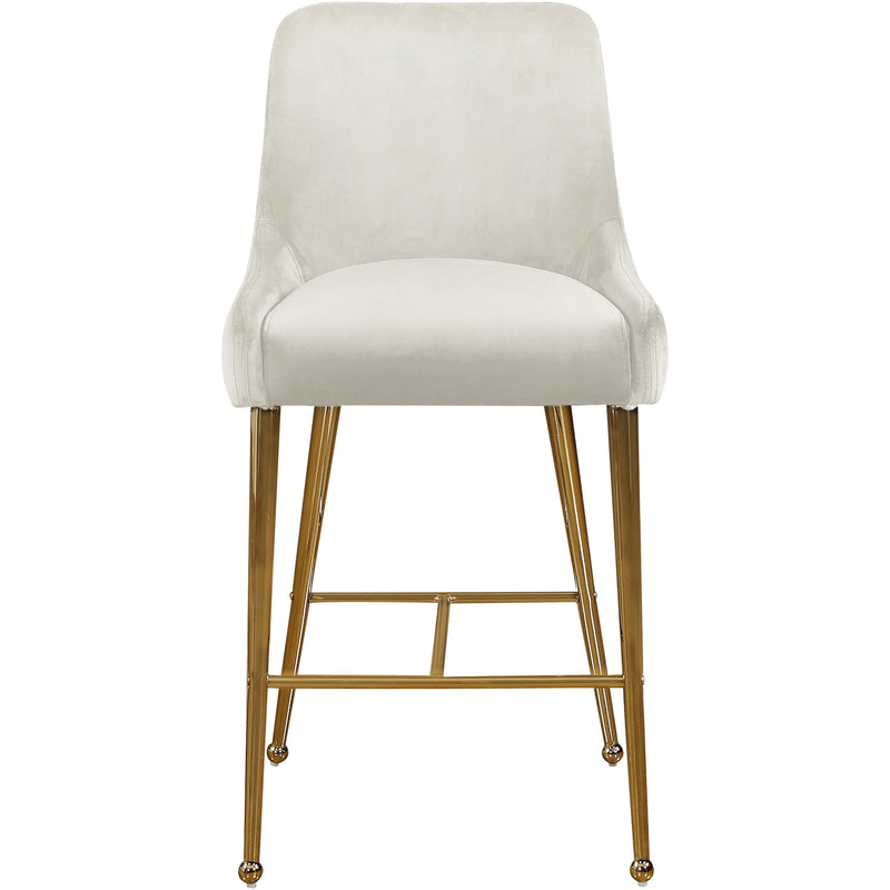 Meridian Owen Cream Velvet Stool IMAGE 4