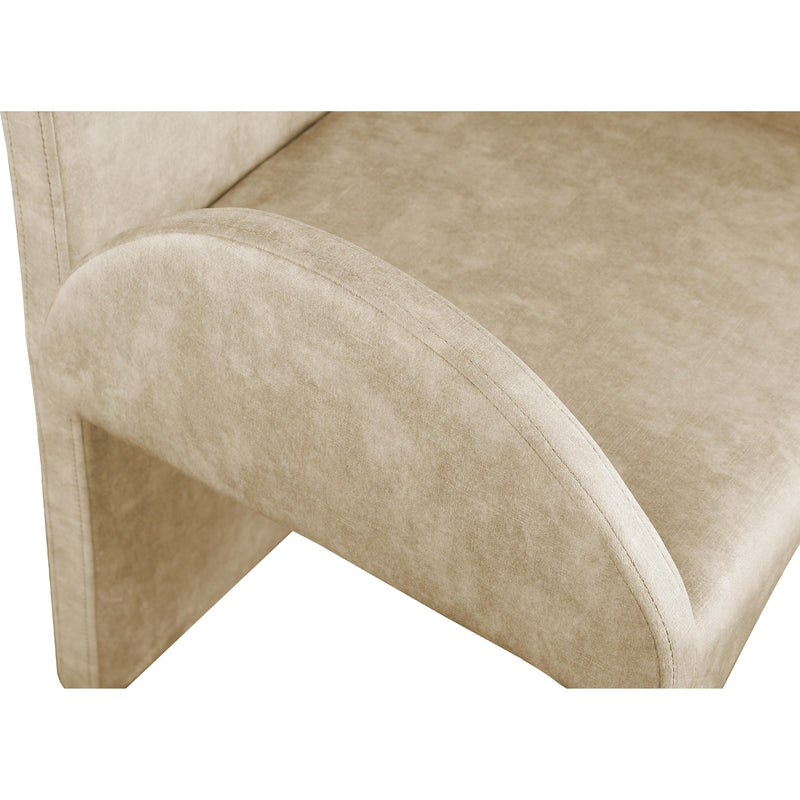 Meridian Summer Beige Velvet Dining Arm Chair IMAGE 5