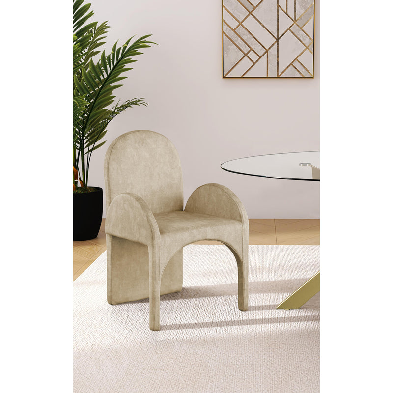 Meridian Summer Beige Velvet Dining Arm Chair IMAGE 6