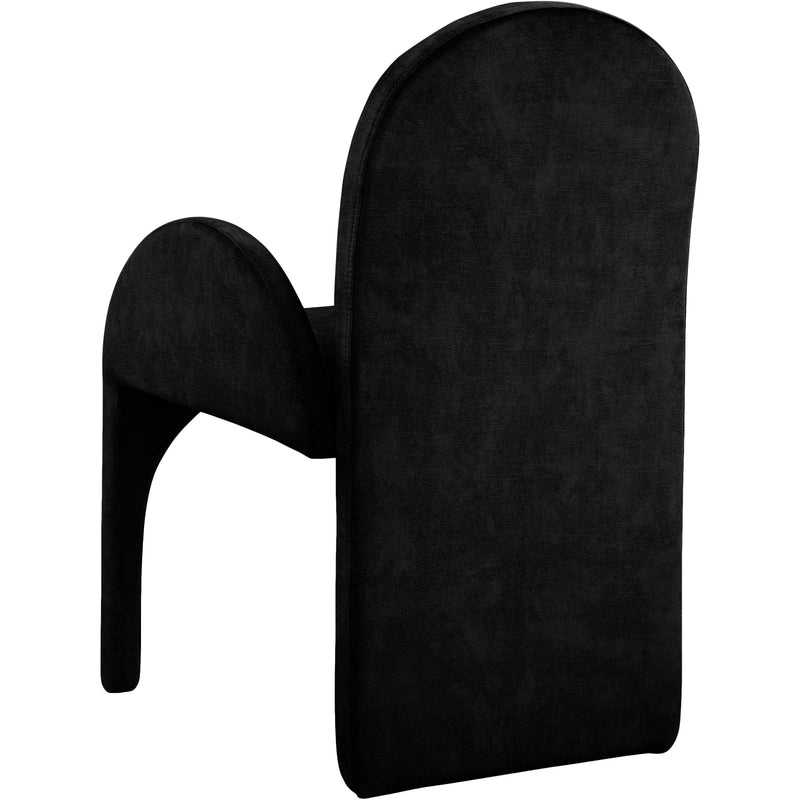 Meridian Summer Black Velvet Dining Arm Chair IMAGE 2