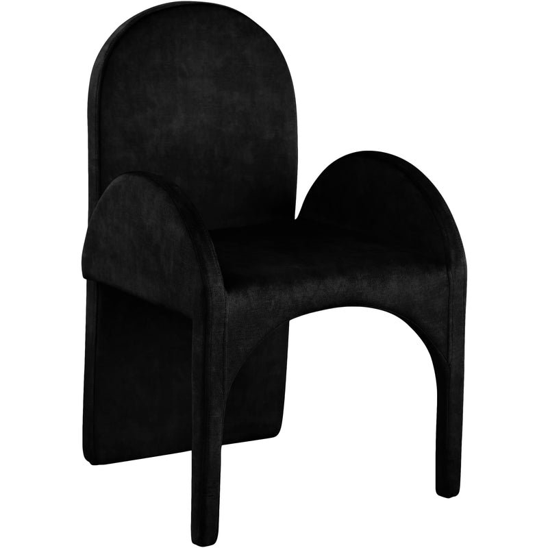 Meridian Summer Black Velvet Dining Arm Chair IMAGE 3