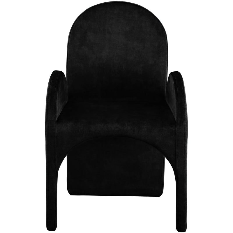 Meridian Summer Black Velvet Dining Arm Chair IMAGE 4