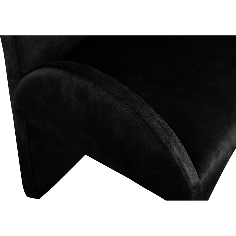 Meridian Summer Black Velvet Dining Arm Chair IMAGE 5