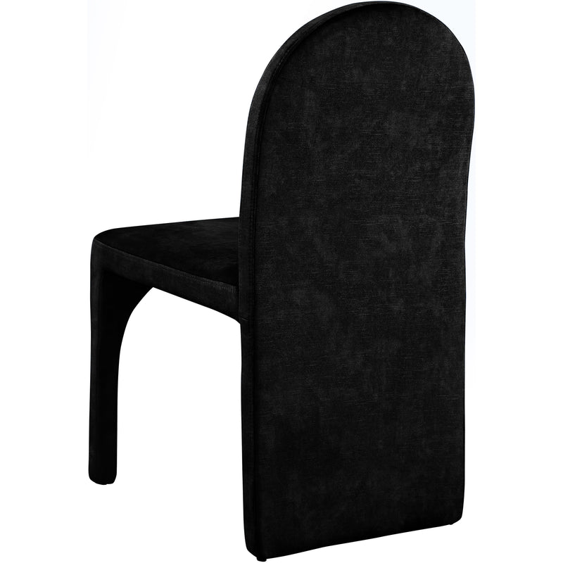 Meridian Summer Black Velvet Dining Side Chair IMAGE 2