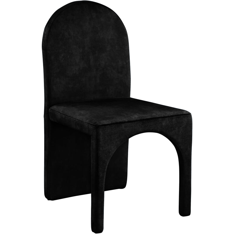 Meridian Summer Black Velvet Dining Side Chair IMAGE 3