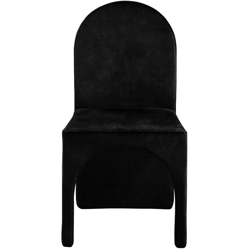 Meridian Summer Black Velvet Dining Side Chair IMAGE 4