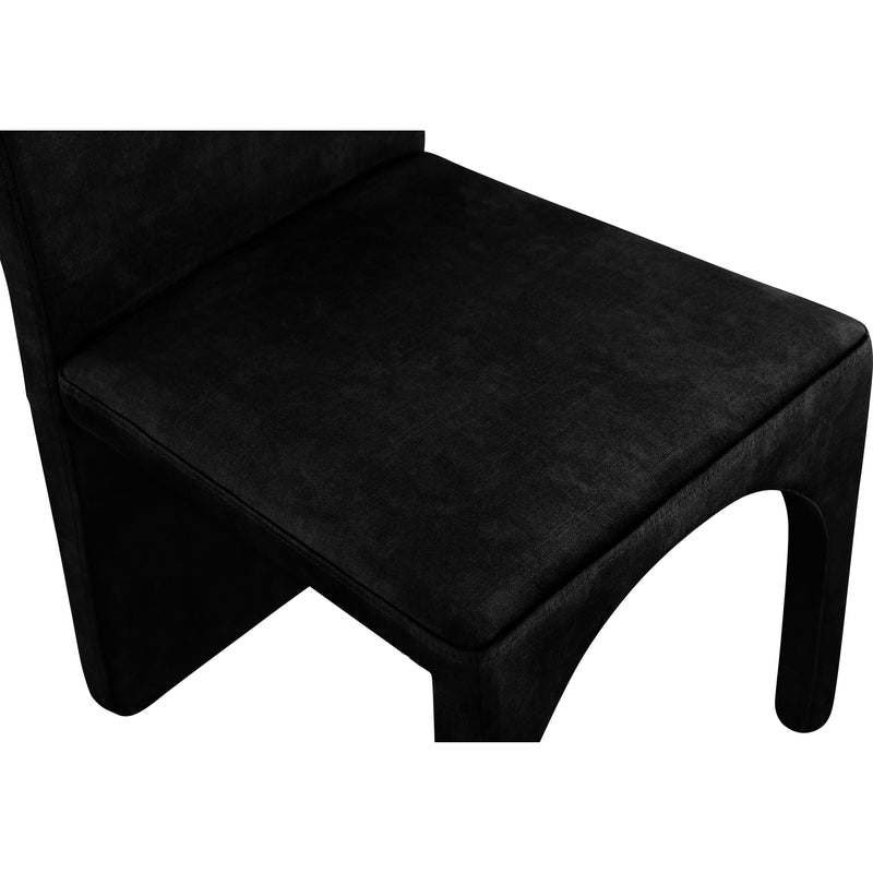 Meridian Summer Black Velvet Dining Side Chair IMAGE 5